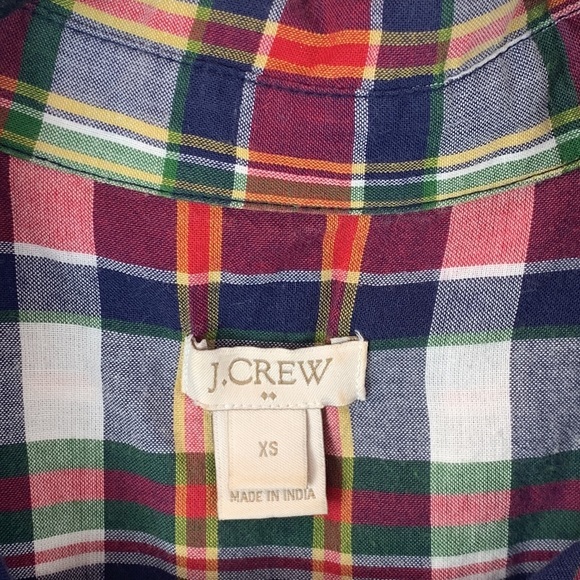 J. Crew Factory Madras Plaid Shirt Dress - Picture 5 of 6